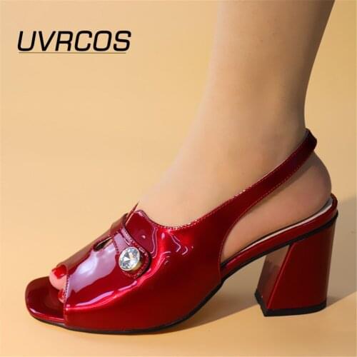 2021 Arrival Fashion Wine Color African Women Pumps Shoe Summer High Heels Italy Design Women Party Wedding Shoes Sets Italian