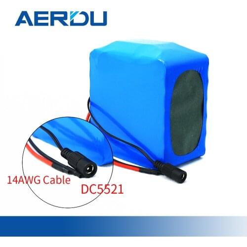 AERDU 6S6P 24V 21Ah 420W 3500mAh 18650Lithium Battery Built-in BMS for electric bike unicycle scooter wheelchair 14AWG DC5521