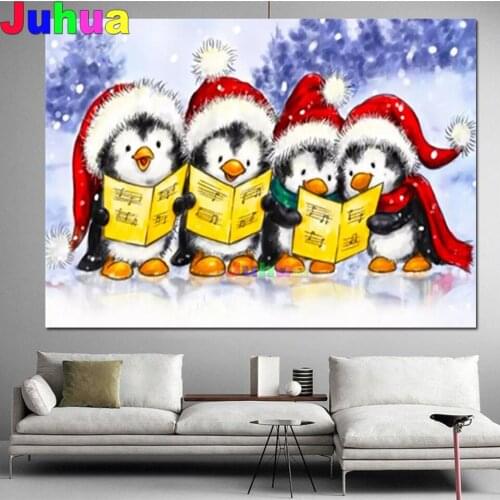 Diamond Painting Penguins 5D DIY Handicraft Full Square Diamond Embroidery Winter Animals Mosaic Kids Christmas Gift