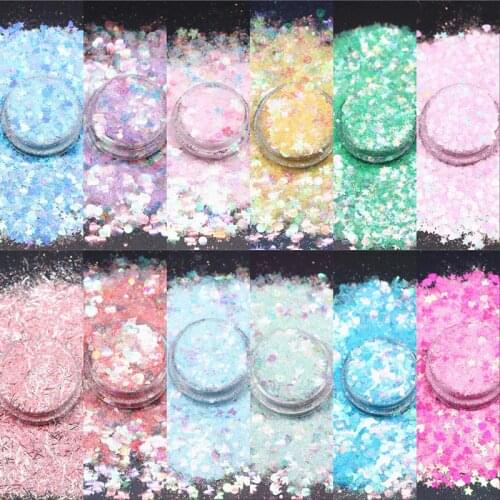 10ml/Jar Nail Art Glitter Sequins Powder Sparkles Sequins Mixed Shapes Thin Flakes for Manicure Decoration