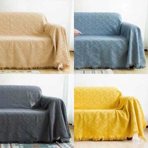Bohemian Knitted Sofa Blanket with Tassels Thread Blanket Sleeping Rugs Soft Bed Plaid Vintage Home Decor Tapestry