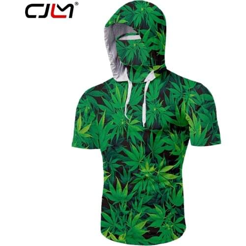 CJLM New Casual Fashion Maple Leaf Weeds 3D Print Korte Broek Summer Oversized Shirt Bermuda Boardshorts Men Wholesale Clothing