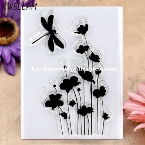 Flowers Butterfly Scrapbook DIY photo cards rubber stamp clear stamp transparent stamp 10.5x7.5cm KW8012073