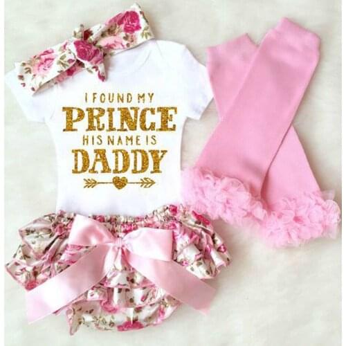 Baby Girls Clothes Sets Newborn Infant Girl Gilding Letter Romper Headband Leg Warmer Outfits Infant Clothing Set 0-18Months