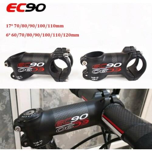 EC90 Carbon Fiber Stem 31.8mm MTB Bar Stems Road Bicycle 6/17 Degrees 60/70/80/90/100/110/120mm Handlebar Stems Bike Part