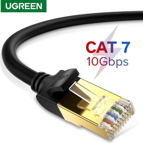 Ugreen Cat7 Ethernet Cable 10Gbps RJ45 Lan Cable UTP Network Cable Patch Cord for Router Modem PC Laptop 10m/50m Super Speed