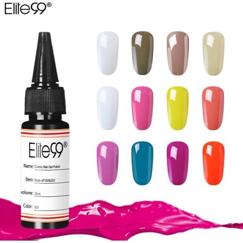 Elite99 30ml Hot Sales Color Nail Gel Polish Soak Off Base Top Coat UV LED Gel Varnishes DIY Nail Art Design Lacquer 298 Colors