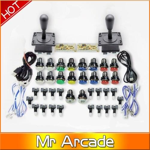 Game DIY Parts for Mame USB Zero Delay USB Encoder 8 Way Classic Arcade Joystick Classic led chrome plated illuminatePush Button