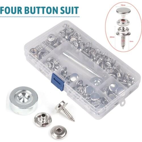 152pcs Stainless Steel Snap Fastener Screws Set With A Clear Plastic Storage Box For Tarpaulin Tent Boat Cover