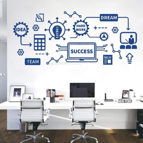 Office Wall Decal Vinyl Idea Teamwork Business Worker Inspire Office Decor Motivation Creative Self Adhesive Poster CN278