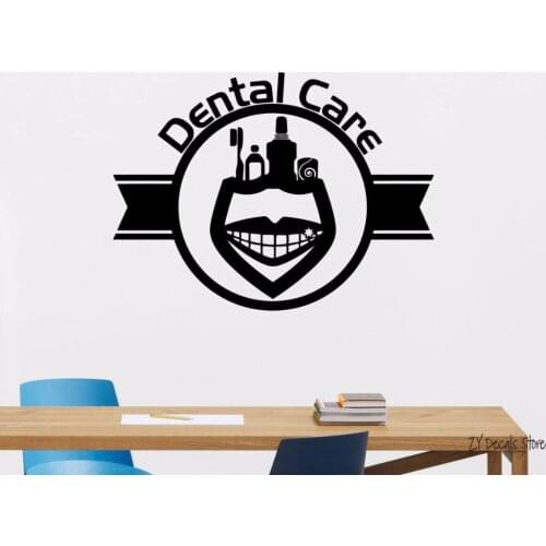 Dental Care Wall Decal Art Vinyl Sticker Bathroom Poster Stomatology Decor Clinic Dentist Tooth Window Decor Z030