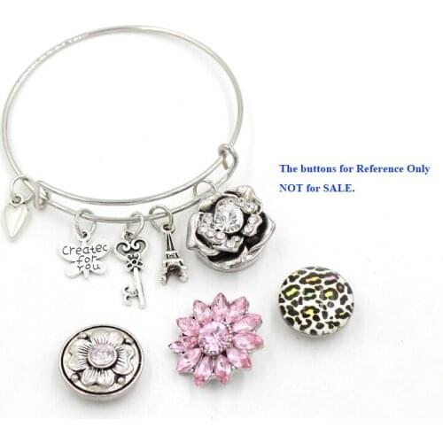 New Arrival Charms Bracelets Valentine Heart Key Charms Bangle Liobonar Snap Buttons Charms Jewelry Valentines Day Gift Pulsera