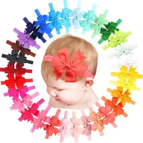 30 Pieces Baby Girls Headbands 3 Inch Grosgrain Ribbon Hair Bows Headbands for Baby Girls Infants Kids and Toddler