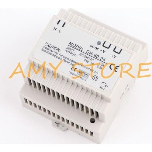 DR-60 60Watt Single Output DC 5V 12V 15V 24V Din Rail Switching Industrial Power Supply Converter (Din Rail Not Included)