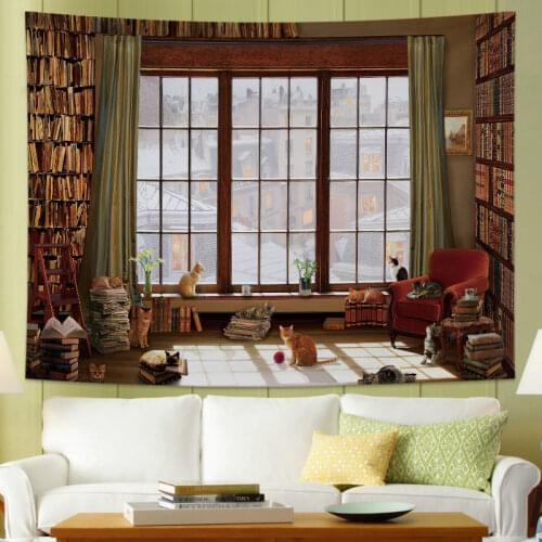 Retro Literature and Art Nordic Style Ins Hanging Cloth Wall Cloth Background Decorative Tapestry Bedside Background Cloth