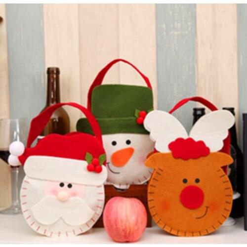 Santa Claus Reindeer Snowman Bag Christmas Tree Stocking Ornaments Candy Gift Bags Holder Christmas Decorations For Home 2017