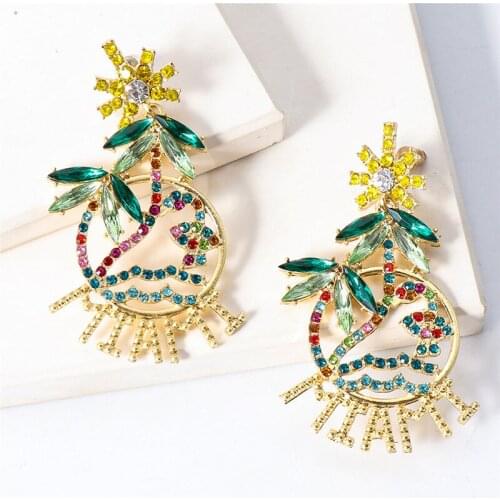 2 Colors Fashion Metal Rhinestone Geometric Earrings Womens Creative Vintage Dangle Earrings Party Accessories Jewelry Gifts