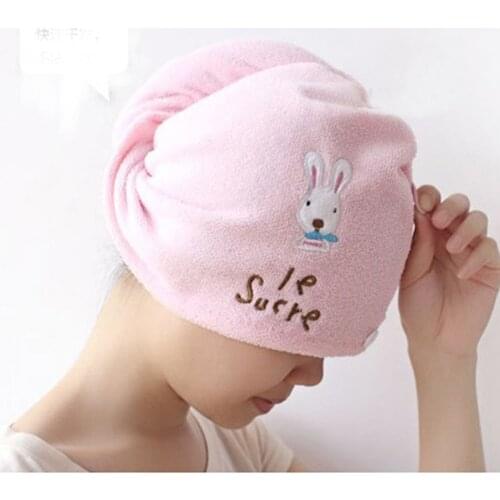 Elephant Rabbit Microfiber Solid Quickly Dry Hair blue pink Hat Womens Girls Ladies Cap Bathing Tool Drying Towel Head Wrap Hat