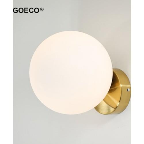 Modern Led Glass Ball Wall Lamp Nordic Round Wall Light For Living Room Bedroom Bedside Home Lighting Fixtures Decorative E27