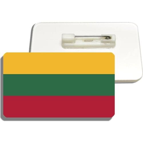 Lithuania Flag Brooch Vintage Lapel Pins For Backpacks Hat Clothes Patriotic Trinket Acrylic Jewelry Badge
