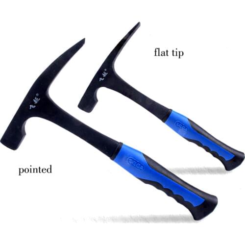 High Carbon Steel Geological Stratigraphic Hammer Rock Pick Geology Prospecting Hand Tools Flat/Pointed Tip Shock Reduction