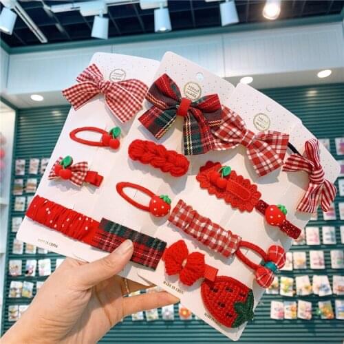 4 Pcs Childrens Knit Bow Hair Pins Girls Cute Hair Accessories Set Baby Clips Cartoon Hair Clip Hairgrips Toddlers Barrettes