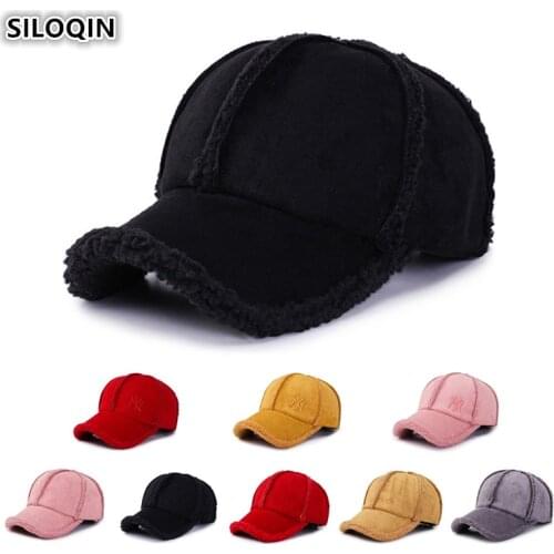 SILOQIN Womens Ponytail Baseball Caps New Style Winter Thick Warm Hat For Men Women Adjustable Size Mens Snapback Tongue Cap