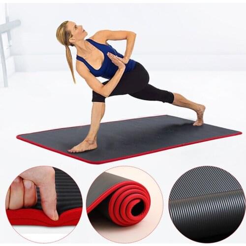 10MM Extra Thick 185cmX61cm Quality NRB Non-slip Yoga Mats For Fitness Tasteless Pilates Gym Exercise Pads with Bandages X39WB