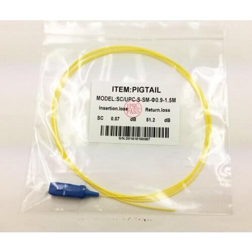 10PCS SC UPC Single mode fiber optic Pigtail SC 1.5M Simplex SM Optical fiber pigtail SC 0.9MM fiber optic cable Free shipping