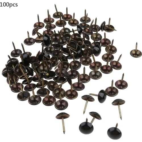 100pcs Antique Brass Upholstery Nails Furniture Tacks Pushpins Hardware Decor Jy28 21 Dropshipping