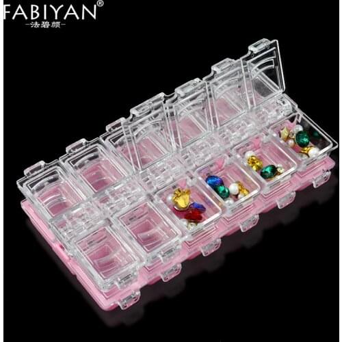 12 Grid Plastic Empty Box Storage Rhinestone Gems Crystal Glitter Beads Accessories Organizer Container Case Decoration Nail Art