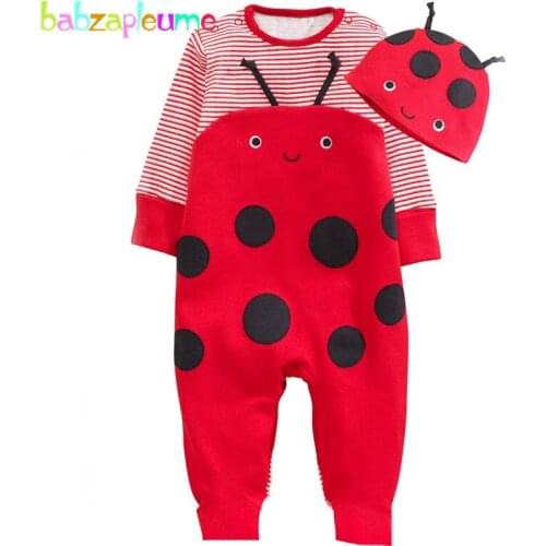 2PCS/0-18Months/Spring Autumn Newborn Rompers For Baby Boys Girls Clothes Cartoon Cute Jumpsuit+Hats Infant Clothing Sets BC1049