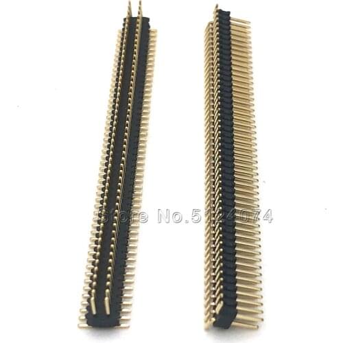2pcs/lot Spacing 0.8mm (SMT) surface mounting patch Double row needle 2X50P brass gold plating high temperature resistance