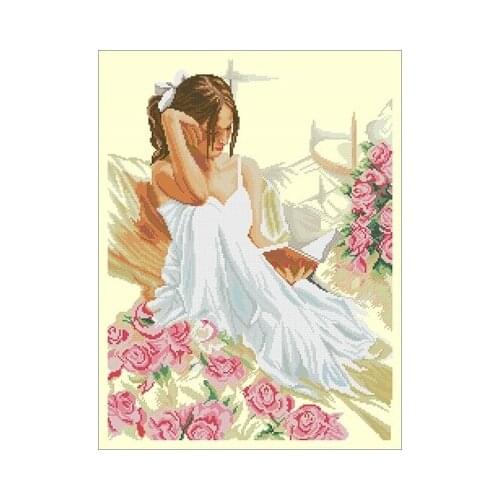 22-Lanarte PN150001 flower girl Counted Cross Stitch 11CT 14CT 18CT DIY Cross Stitch Kits Embroidery Needlework Sets