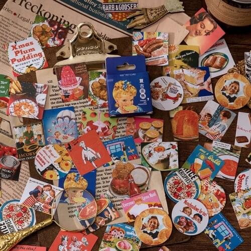 45 Pcs Retro Poster Collection Vintage Stickers Set Decorative Sticker For Journaling Scrapbooking Planners Kid Diy Arts Crafts