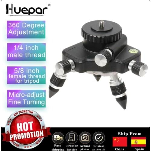 Huepar Laser Level Adapter Instrument 360 Degree Rotating Micro-Adjustment for Moving Rotating Base Applicable Level Tripod