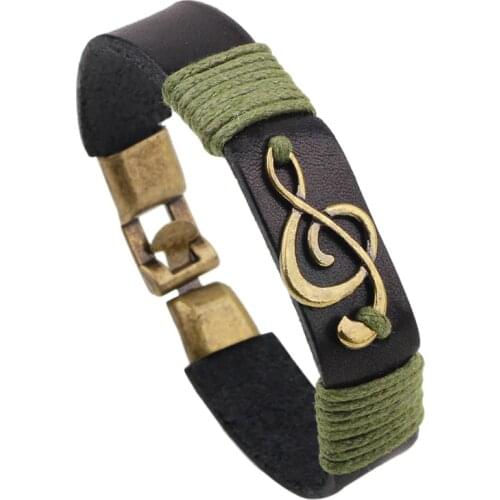 LETAPI Steampunk Music Note ID Bracelet For Men Women Vintage Charm Music Note Rock Bracelets