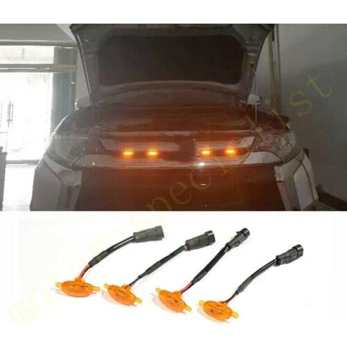 For Mitsubishi Eclipse Cross 2018-2020 LED Car Front bumper Grille LED Amber Light Raptor Style Light Kit Decor W/ Wire Speed