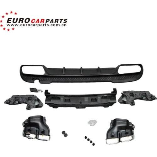 E class w212 E63 PP material diffuser with muffler tips fit for W212 E260L E300L to E63 rear spoiler skirt 2014 2015 year