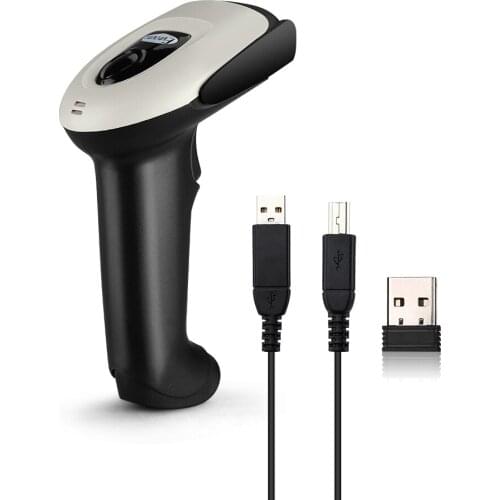 Evnvn Wireless CCD Barcode Scanner 2.4G Wireless USB Wired 2-in-1 Handheld 1D Bar Code Reader Portable CCD Image Scanning