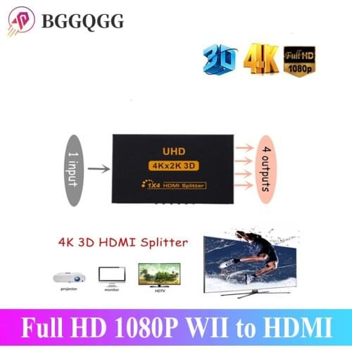 4k HDMI 1 In 4 Out HDMI Switch 4K HDMI Splitter 1X4 Full HD 1080P Video HDMI Switch Switcher Dual Display for HDTV DVD PS3 Xbox
