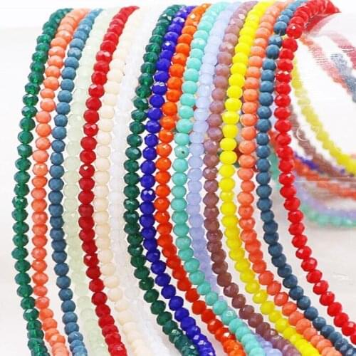 Imitaion Glass Material Crystal Glass Rondelle Faceted Loose Spacer Bead Handmade DIY Jewelery Making 4x6/6x8mm y1418