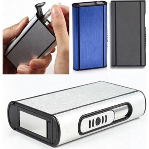 Pocket Cigarette Case Aluminum Cigar Cigarette Box Automatic Ejection Holder Smoke Tobacco Cigar Storage Case Popup Cigar Cover