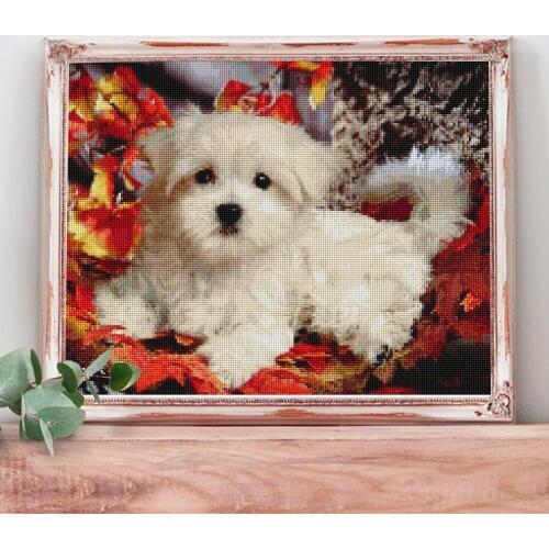 Dog Diamond Painting 5D Animal Full Drill Square Diamond Art Embroidery Cross Stitch Home Decoration