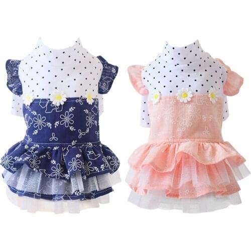 Summer Dog Dress Cat Doggy Puppy Dresses Small Dog Clothing Chihuahua Poodle Bihcon Yorkshire Terrier Costume Pet Skirt Apparel