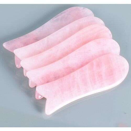 Natural powder crystal jade scraping board Fish shape health beauty beauty detox health care artifact healing crystals