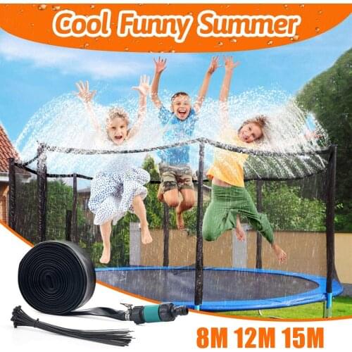 New 8/12/15M Trampoline Sprinkler for Kid Outdoor Trampoline Yard Waterpark Water Sprinkler for Adult Boy Girl SCI88