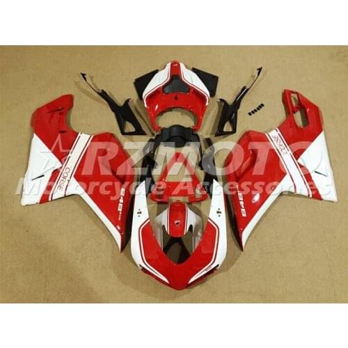 New ABS Plastic Shell Motorcycle Fairing kit Fit For Ducati 848 evo 1098 1198 2007 2008 2009 2010 2011 2012 Red White