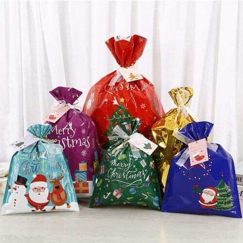 New Christmas Gift Bag Santa Claus Pattern 2022 New Year Gift Storage Bag Perfume Candy Biscuit Nougat Chocolate Paking Box