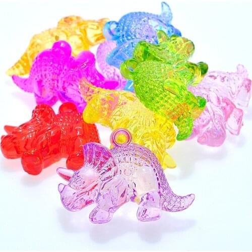 Baby early learning educational toy transparent crystal dinosaur rainbow color montessori learning color math for light table